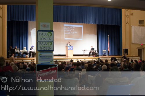 The nearly-full auditorium at the SD59 convention